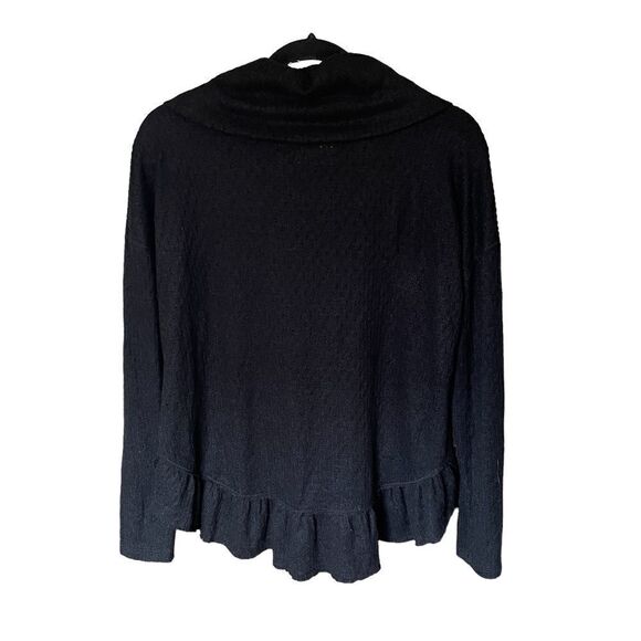 ANTHROPOLOGIE Mauve Black Peplum Ruffle Addie Black Long Sleeve Sweater SZ XS - Picture 11 of 12